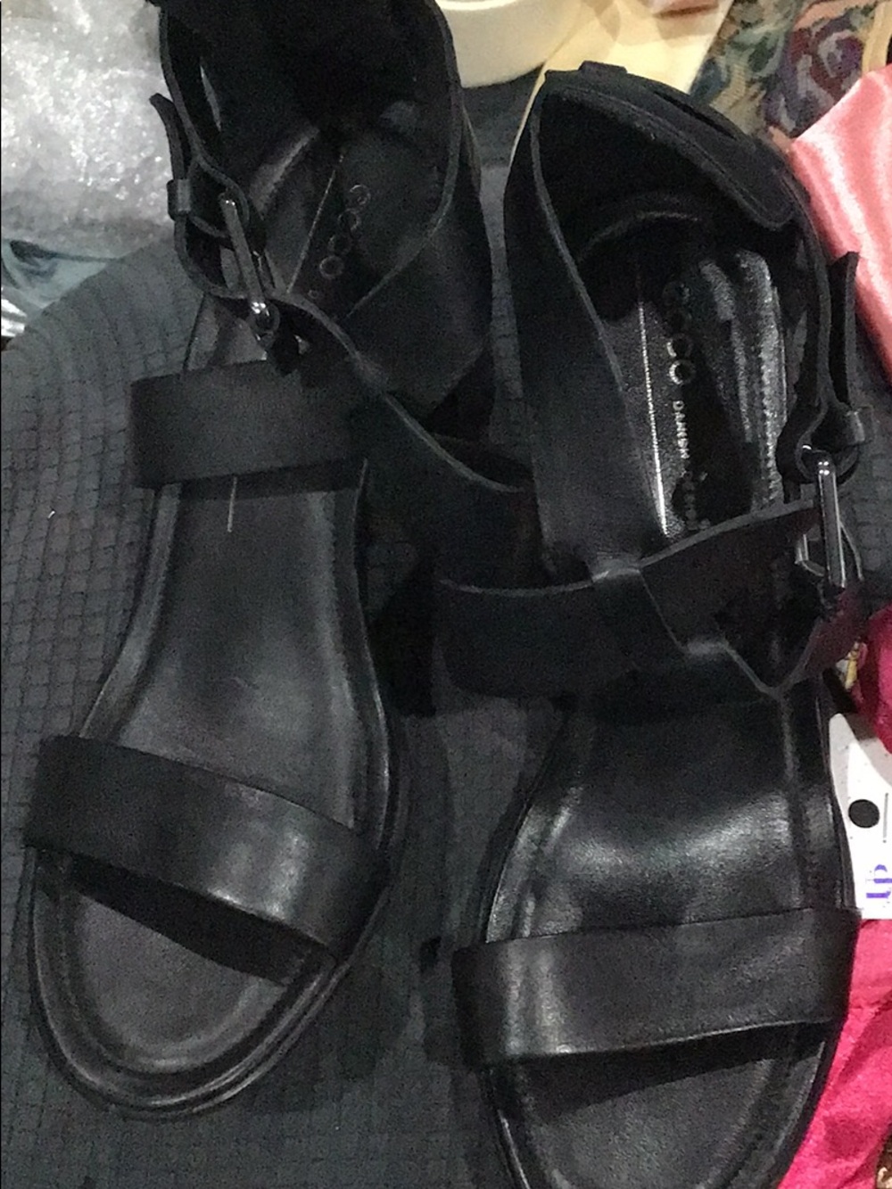 Ecco leather heeled sandals
